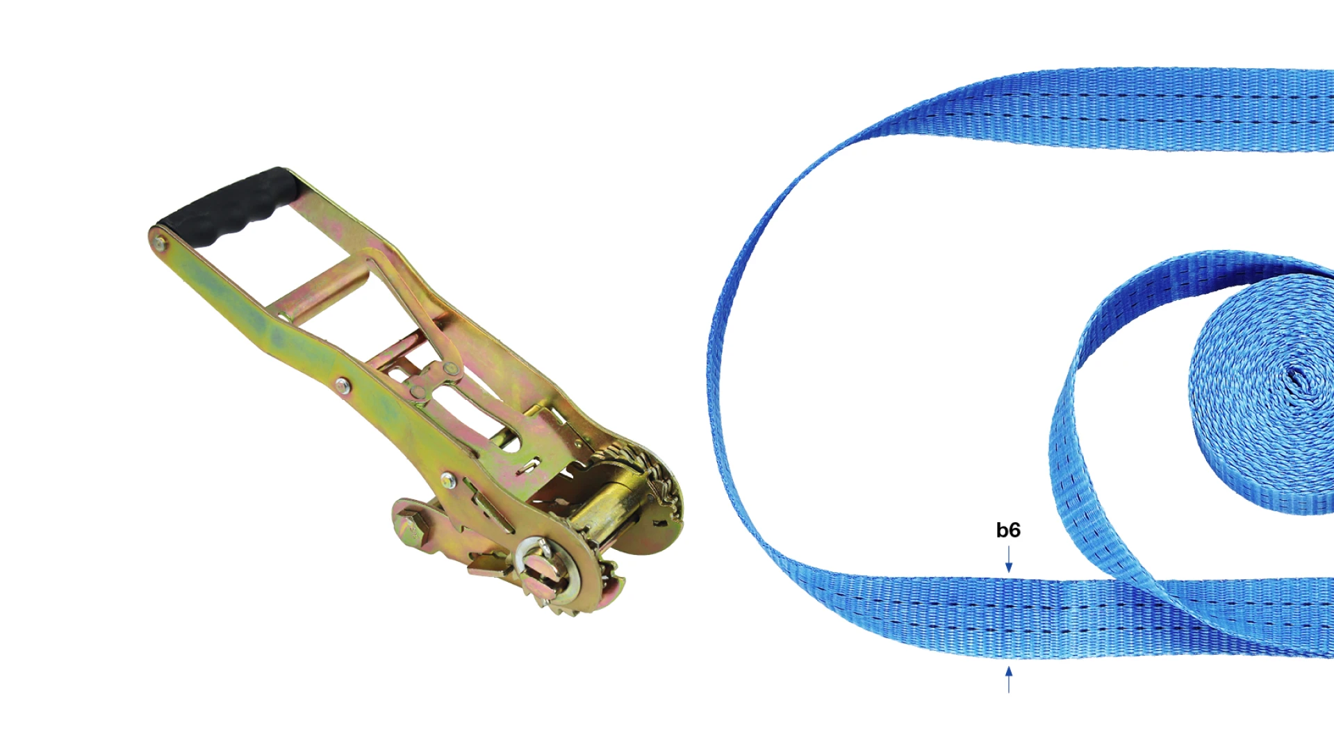 Two-piece ABS long-sleeve pressure ratchet strap assemblies R-359