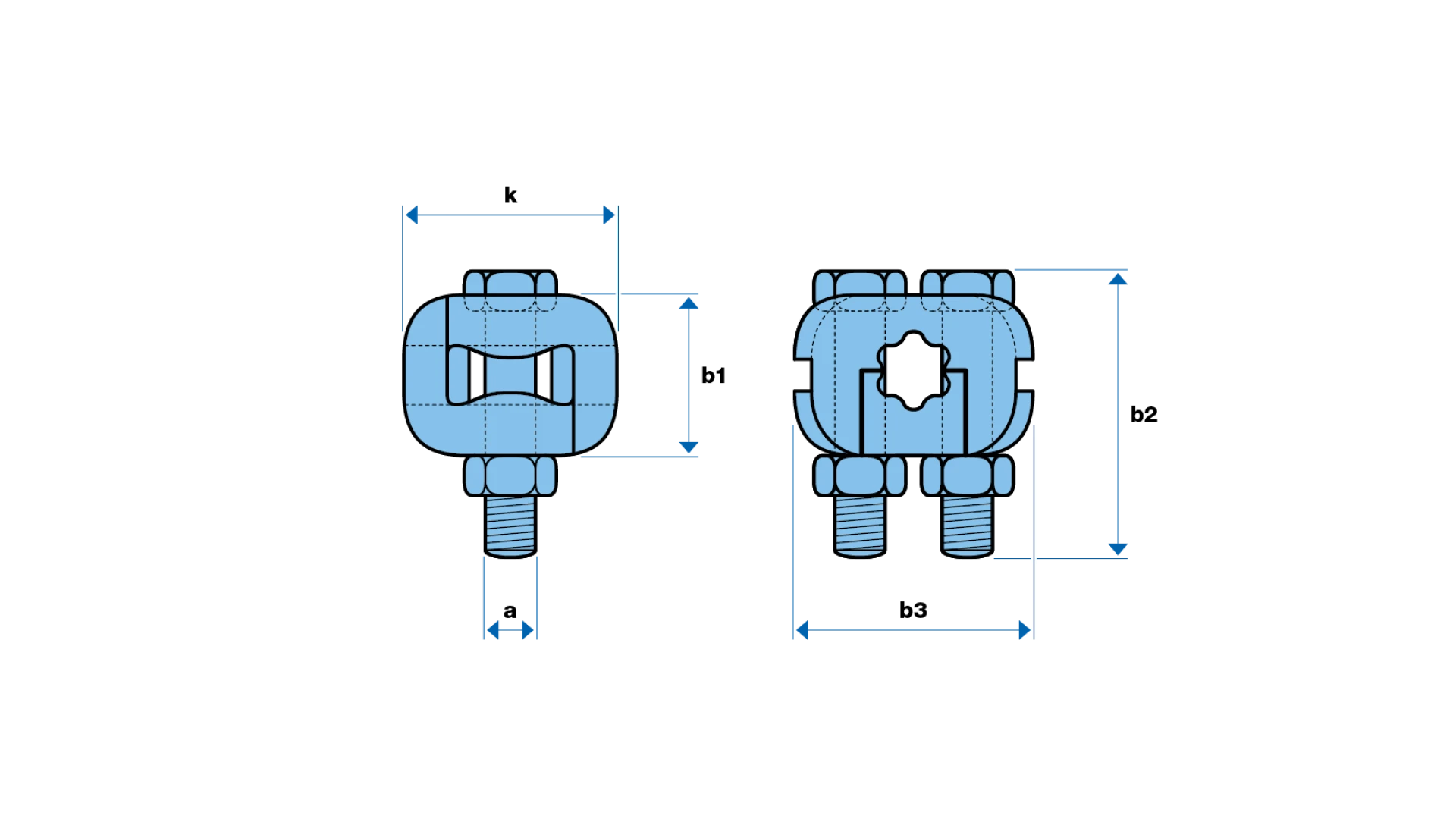 Securite clip with 2 bolts