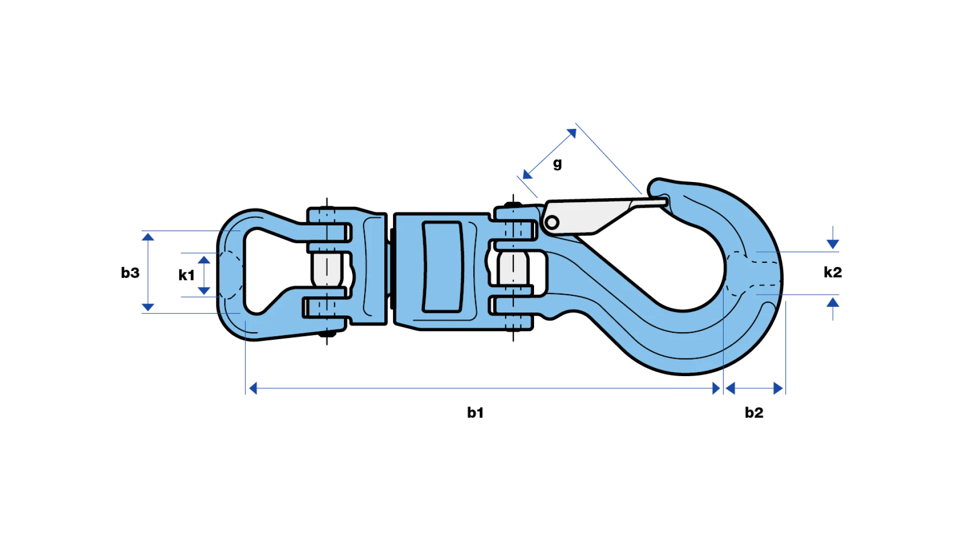 Insulated swivel with round sling coupling and coupling hoist hook