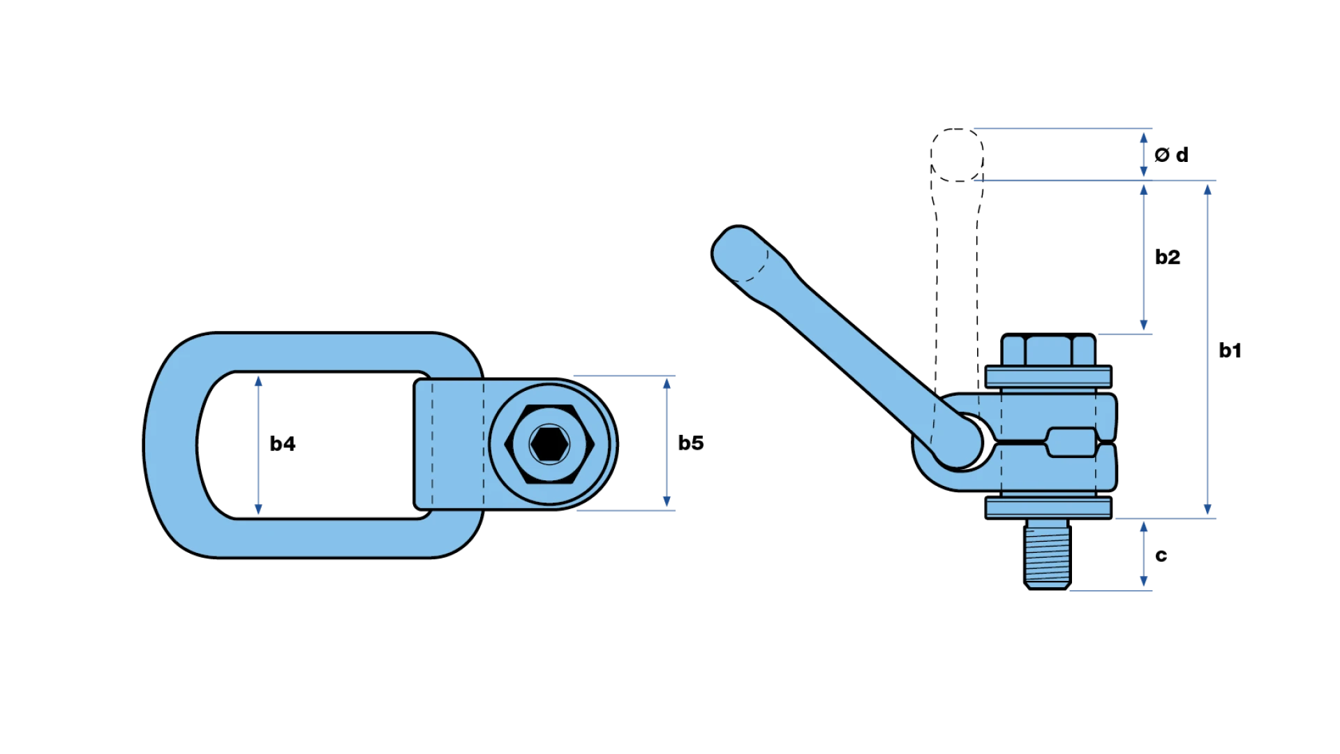 Lifting point with short screw