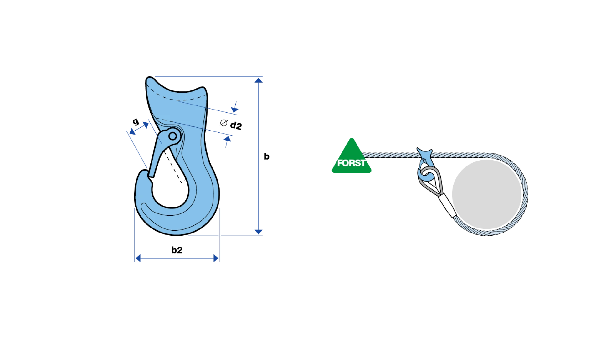 Sliding choker hook with safety latch