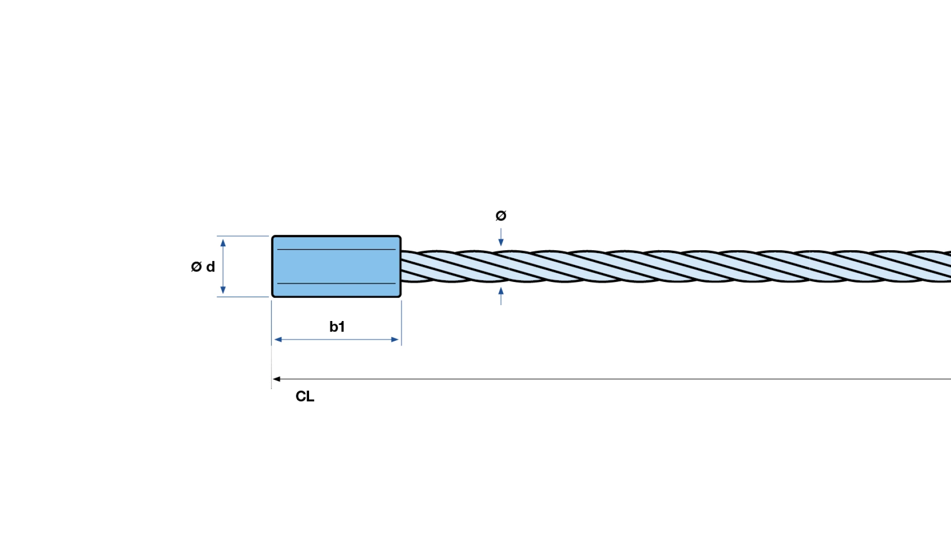 Steel end stop  round swaged