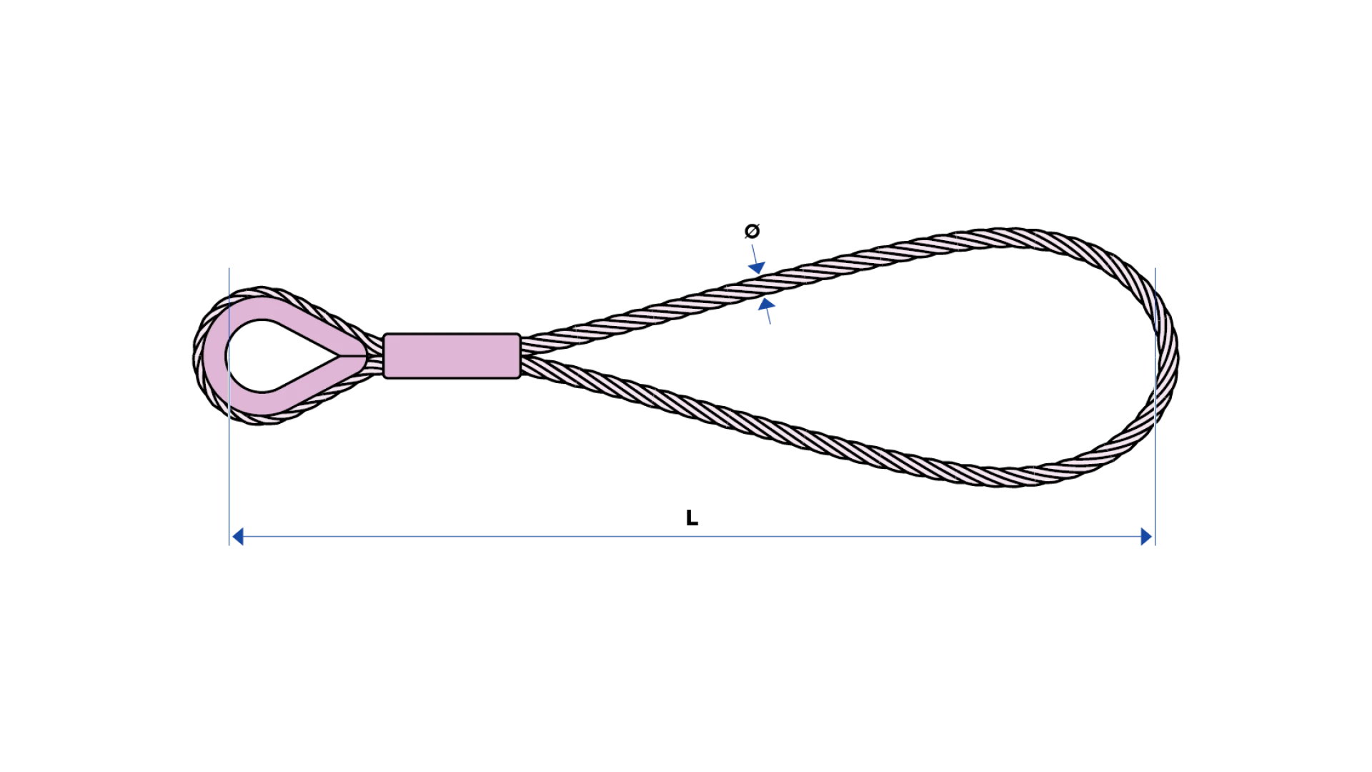 Double loop without hoist hook swaged